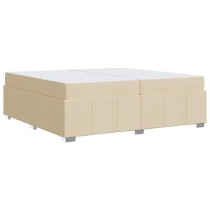 vidaXL Estructura de cama con colch&oacute;n Crema 200 x 200 cm tela
