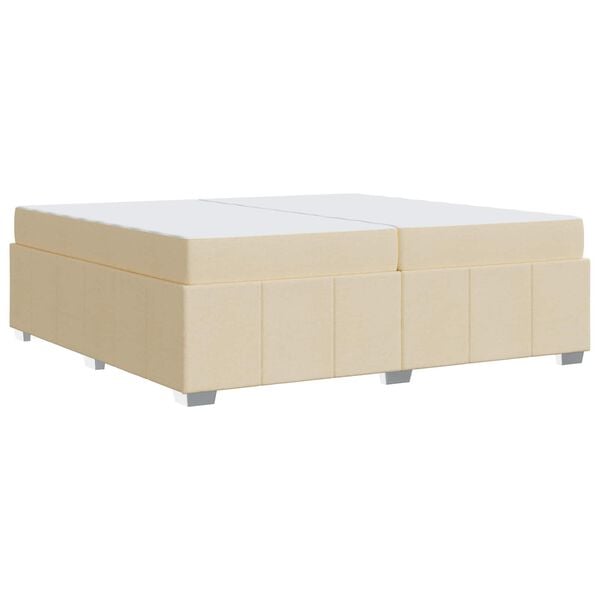 vidaXL Estructura de cama con colch&oacute;n Crema 200 x 200 cm tela