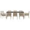 vidaXL Conjunto de Comedor de Jard&iacute;n 9 pcs Beige rat&aacute;n sint&eacute;tico