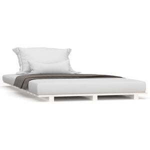 vidaXL Estructura de cama madera maciza de pino blanco 90x200 cm