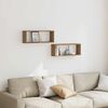 vidaXL Estantes cubo de pared 2 uds madera roble artisan 60x15x23 cm