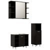 vidaXL Juego de muebles de ba&ntilde;o 3 pzas madera ingenier&iacute;a negro