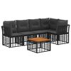 vidaXL Conjunto de sof&aacute;s de exterior 6 pcs Negro y Gris oscuro