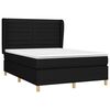 vidaXL Cama box spring con colch&oacute;n tela negro 140x190 cm
