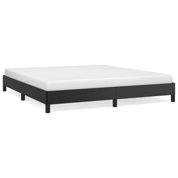 vidaXL Estructura de cama sin colch&oacute;n cuero sint&eacute;tico negro 160x200 cm