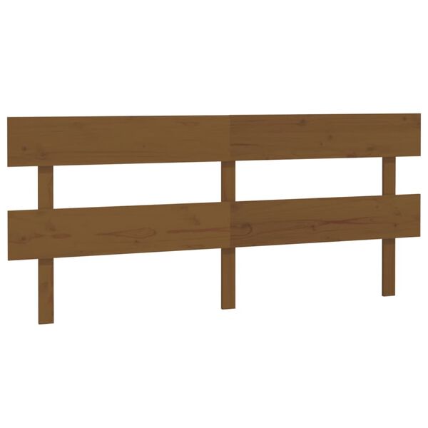 vidaXL Cabecero de cama madera maciza de pino marr&oacute;n miel 204x3x81 cm