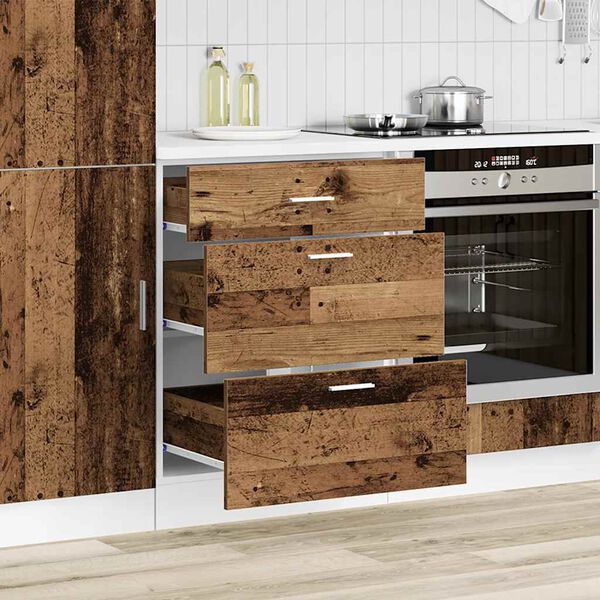 vidaXL Armario bajo de cocina "Lyon" Madera vieja Madera de ingeniería
