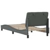 vidaXL Estructura de cama sin colch&oacute;n tela gris oscuro 90x200 cm