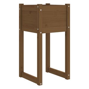 vidaXL Jardinera madera maciza de pino marr&oacute;n miel 40x40x81 cm