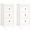 vidaXL Aparadores 2 uds madera maciza de pino blanco 40x35x80 cm