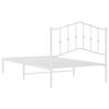 vidaXL Estructura cama sin colch&oacute;n con cabecero metal blanco 100x190cm