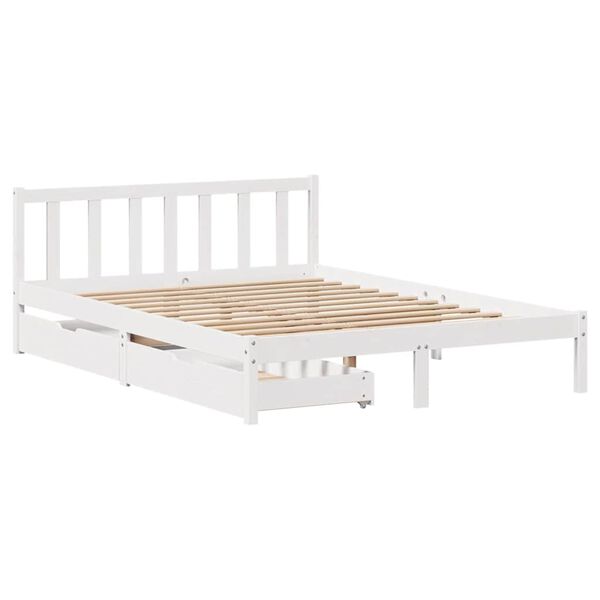 vidaXL Estructura de cama sin colchón madera maciza blanca 120x190 cm