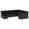 vidaXL Set de sof&aacute;s de jard&iacute;n 10 pzas cojines rat&aacute;n sint&eacute;tico negro