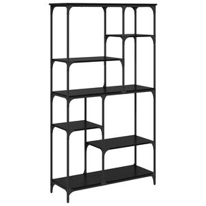 vidaXL Estante de libros 5 niveles 99 x 35,5 x 176 cm Roble Negro