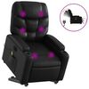 vidaXL Sill&oacute;n de masaje elevable el&eacute;ctrico cuero sint&eacute;tico negro