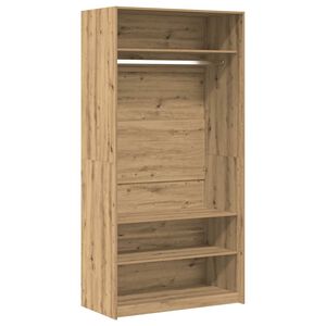 vidaXL Armario de madera de ingenier&iacute;a roble artesanal 100x50x200 cm