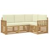 vidaXL Conjunto de sof&aacute;s de exterior 4 pcs Blanco y Crema