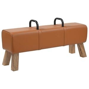 vidaXL Banco Marr&oacute;n 110 x 30 x 45 cm Cuero Real