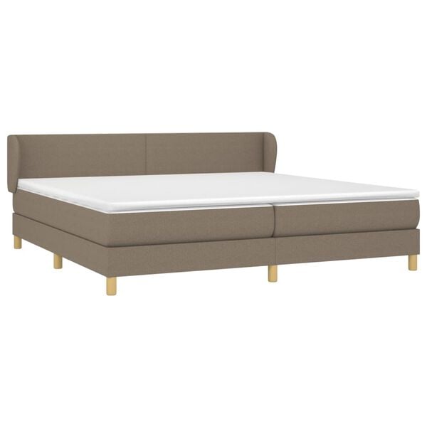 vidaXL Cama box spring con colch&oacute;n tela gris taupe 200x200 cm