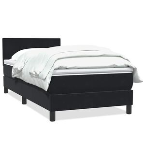 vidaXL Cama box spring con colch&oacute;n cuero sint&eacute;tico negro 90x210 cm