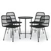 vidaXL Juego de comedor de jard&iacute;n 5 piezas rat&aacute;n sint&eacute;tico negro