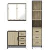 vidaXL Set de muebles de ba&ntilde;o 3 pzas madera contrachapada roble Sonoma