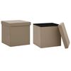 vidaXL Taburetes de almacenaje plegables 2 uds capuchino PVC