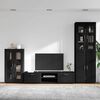 vidaXL Conjunto de mueble de TV FLORIN Negro Madera de ingenier&iacute;a