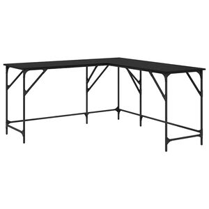 vidaXL Escritorio Roble Negro Madera de ingenier&iacute;a 149 x 149 x 75 cm