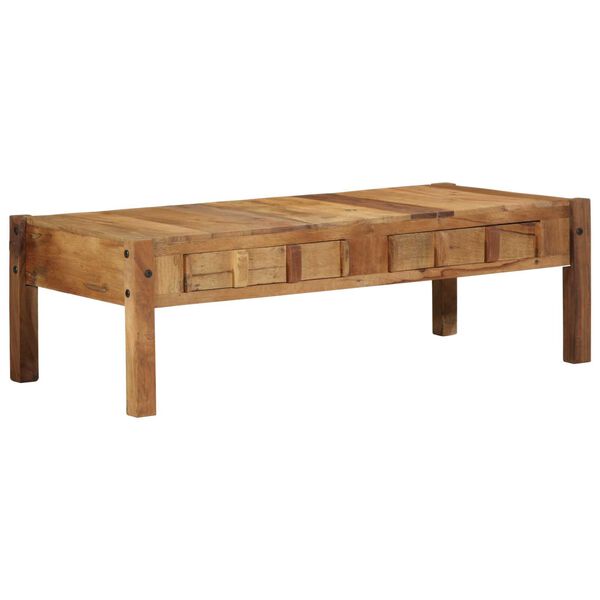 vidaXL Mesa de Café Marrón 110 x 55 x 35 cm Madera maciza recuperada
