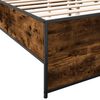 vidaXL Estructura cama madera ingenier&iacute;a metal roble ahumado 160x200cm