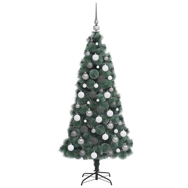 vidaXL &Aacute;rbol de Navidad artificial preiluminado con juego de bolas PET