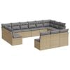 vidaXL Set sof&aacute;s de jard&iacute;n con cojines 13 pzas rat&aacute;n sint&eacute;tico beige