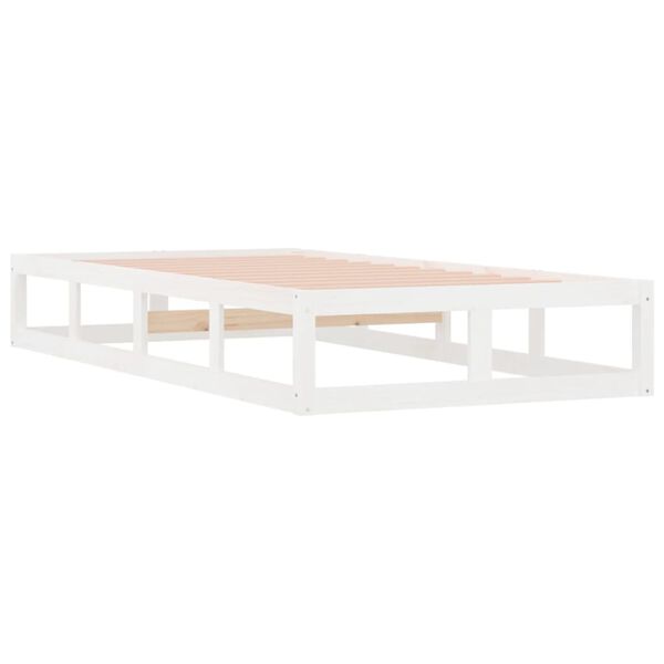vidaXL Estructura de cama de madera maciza blanca 90x200 cm