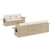 vidaXL Juego de sof&aacute;s de jard&iacute;n con cojines beige 8 pzas rat&aacute;n PE
