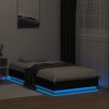 vidaXL Estructura de cama con luces LED negro 75x190 cm