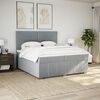 vidaXL Cama box spring con colch&oacute;n tela gris claro 200x200 cm