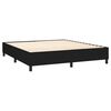 vidaXL Cama box spring colch&oacute;n y luces LED tela negro 160x200 cm