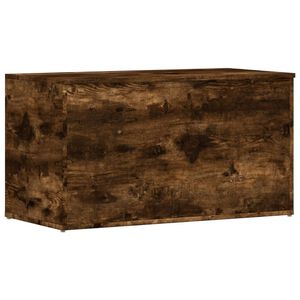 vidaXL Ba&uacute;l almacenaje madera contrachapada roble ahumado 84x42x46 cm