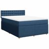 vidaXL Cama box spring con colch&oacute;n tela azul 140x190 cm
