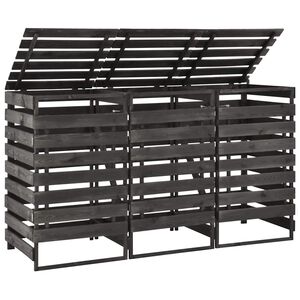 vidaXL Cobertizo triple cubos basura madera pino pintada 210x75x121cm