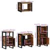vidaXL Juego de muebles de baño 4 pcs Marrón Madera sólida recuperada