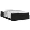 vidaXL Estructura de cama con colch&oacute;n 2 pcs Negro Terciopelo