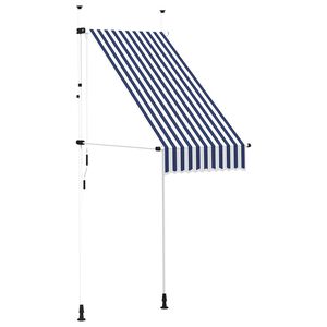 vidaXL Toldo manual retr&aacute;ctil 100 cm azul y blanco a rayas