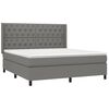 vidaXL Cama box spring con colch&oacute;n tela gris oscuro 160x200 cm