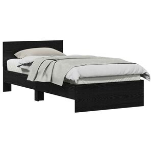 vidaXL Estructura de cama Roble Negro 75 x 190 cm Madera de ingenier&iacute;a