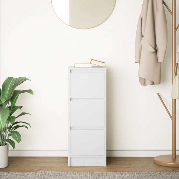 vidaXL Aparador blanco 29,5x34x76 cm madera de ingenier&iacute;a
