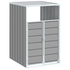 vidaXL Cobertizo de contenedor de basura acero gris 72x81x115 cm