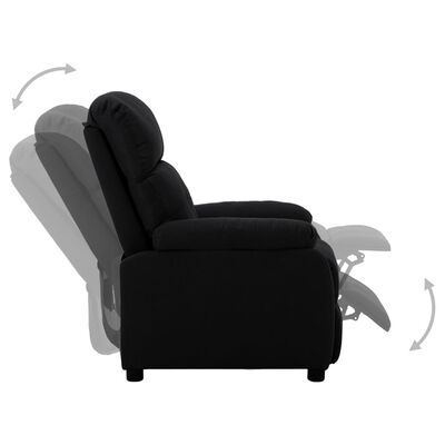 vidaXL Sillón eléctrico reclinable de tela negro