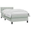 vidaXL Cama box spring con colch&oacute;n terciopelo gris claro 80x210 cm
